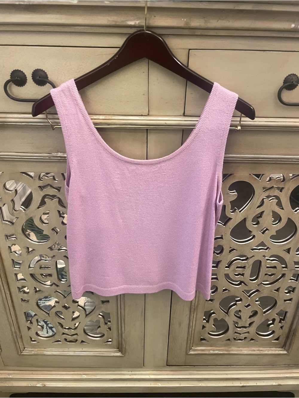 St John Sleeveless Lilac Tank Top - Women's Casual Knit